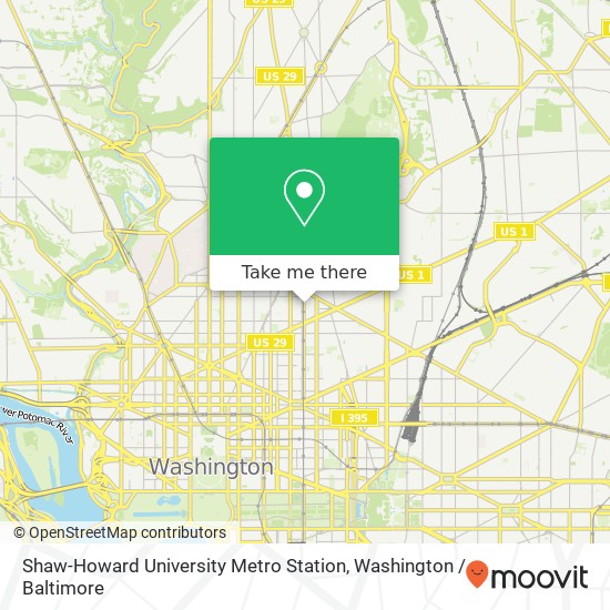 Shaw-Howard University Metro Station map