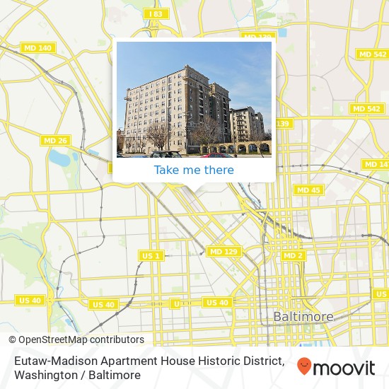 Eutaw-Madison Apartment House Historic District map