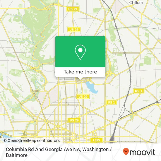 Columbia Rd And Georgia Ave Nw map