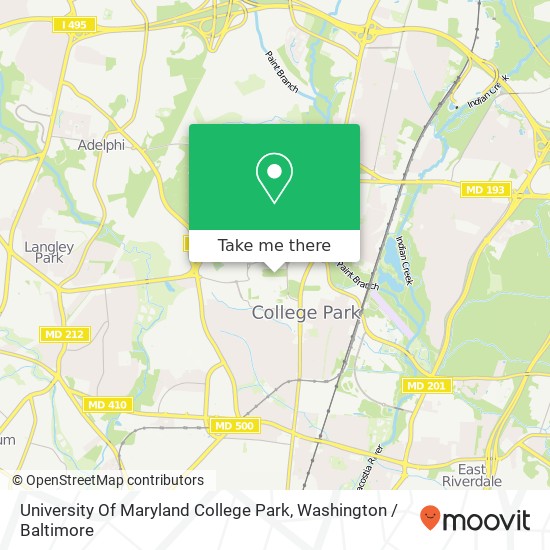 Mapa de University Of Maryland College Park