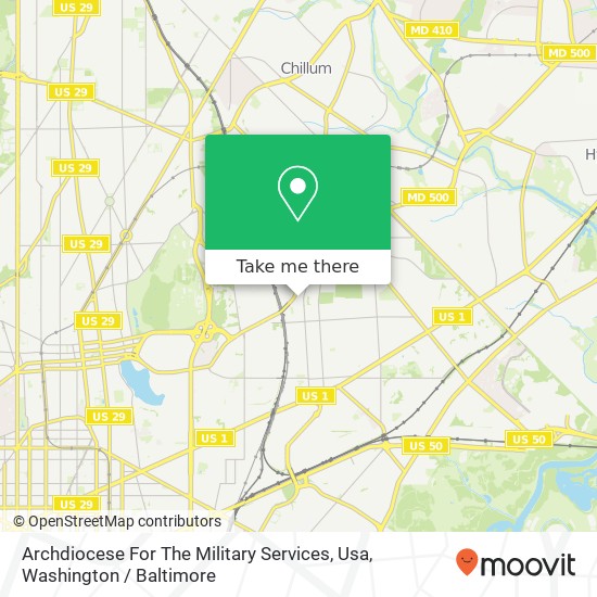 Archdiocese For The Military Services, Usa map