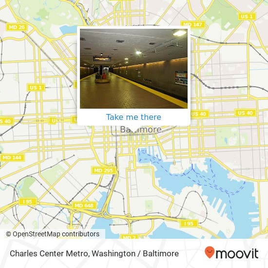 Mapa de Charles Center Metro