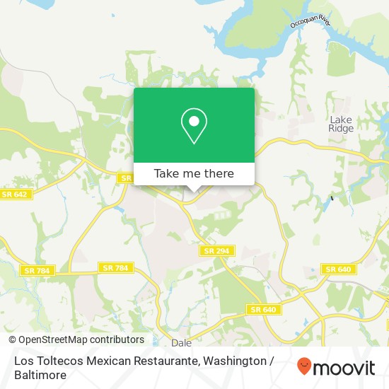 Mapa de Los Toltecos Mexican Restaurante