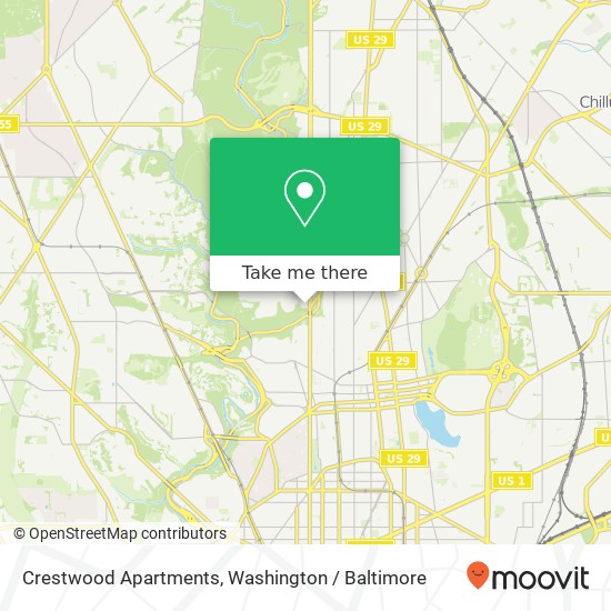 Mapa de Crestwood Apartments