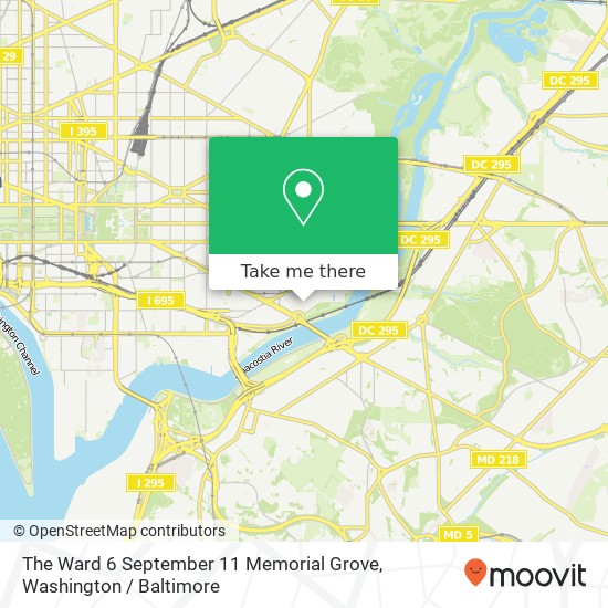 The Ward 6 September 11 Memorial Grove map