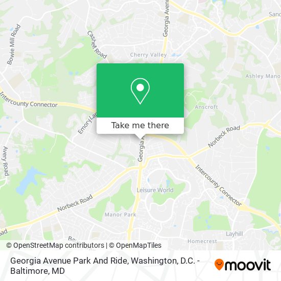 Georgia Avenue Park And Ride map