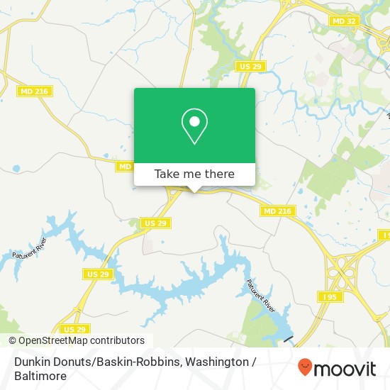 Mapa de Dunkin Donuts/Baskin-Robbins