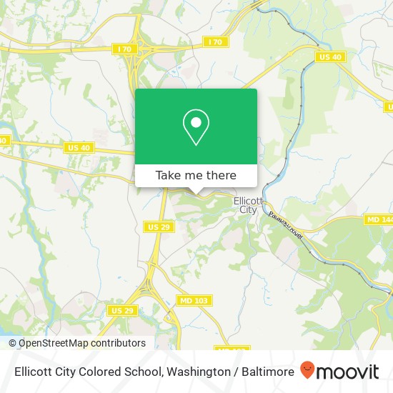 Ellicott City Colored School map