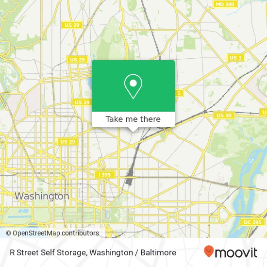 R Street Self Storage map