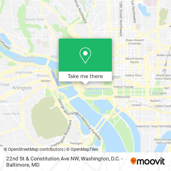 22nd St & Constitution Ave NW map