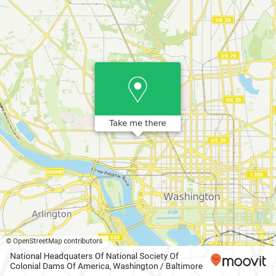 Mapa de National Headquaters Of National Society Of Colonial Dams Of America