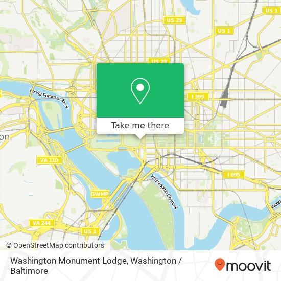 Mapa de Washington Monument Lodge