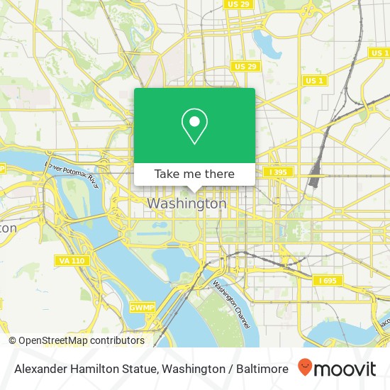 Mapa de Alexander Hamilton Statue