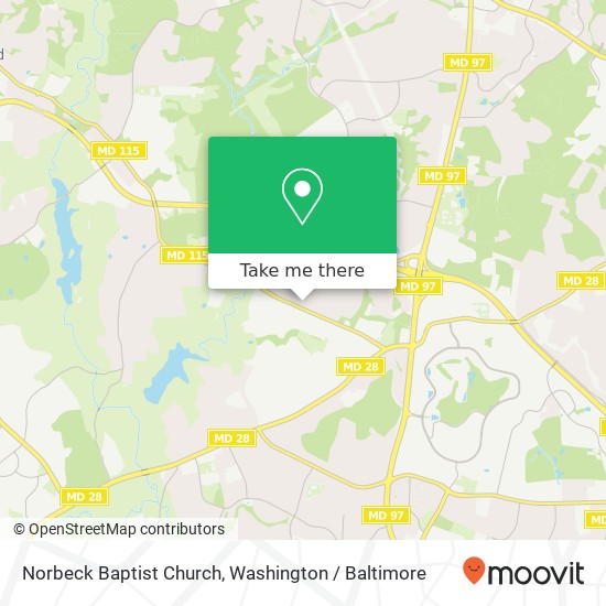 Norbeck Baptist Church map