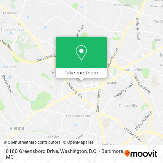 8180 Greensboro Drive map