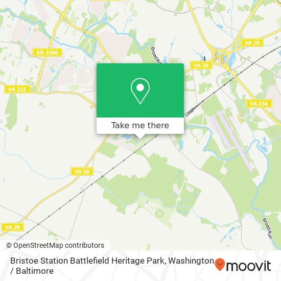 Bristoe Station Battlefield Heritage Park map