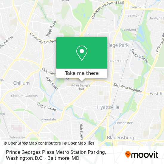 Prince Georges Plaza Metro Station Parking map