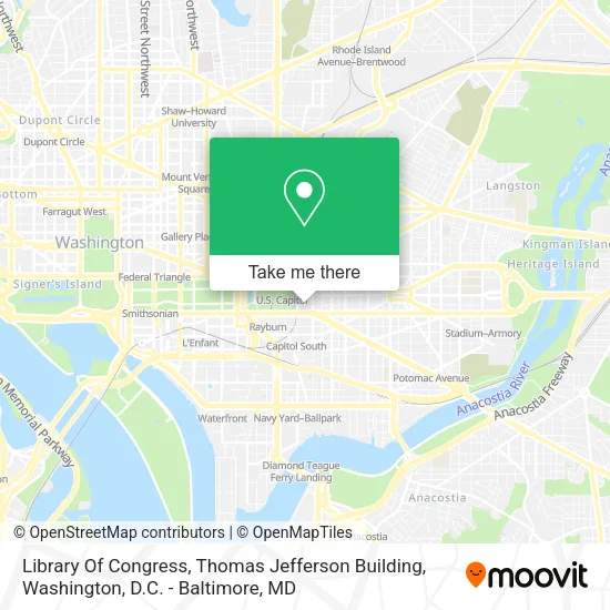 Library Of Congress, Thomas Jefferson Building map