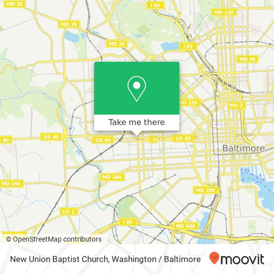 New Union Baptist Church map