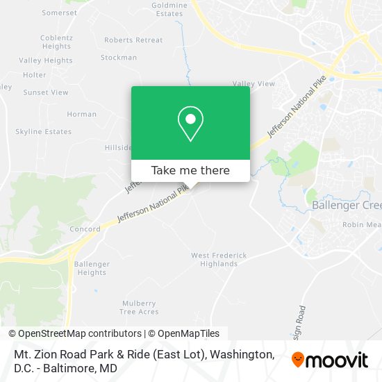 Mapa de Mt. Zion Road Park & Ride (East Lot)