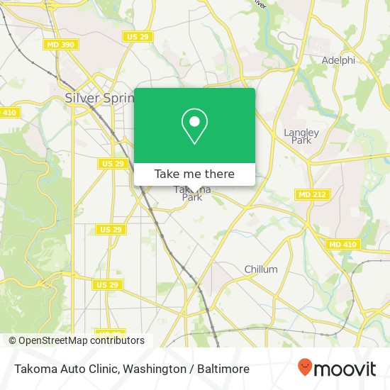 Mapa de Takoma Auto Clinic