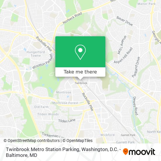 Mapa de Twinbrook Metro Station Parking