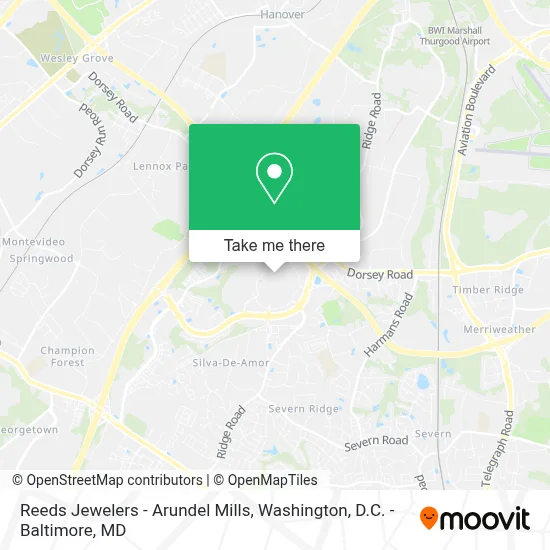 Reeds Jewelers - Arundel Mills map
