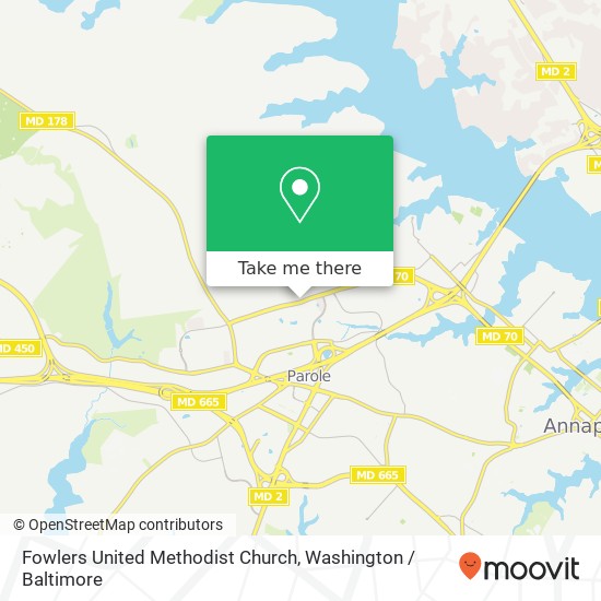 Mapa de Fowlers United Methodist Church