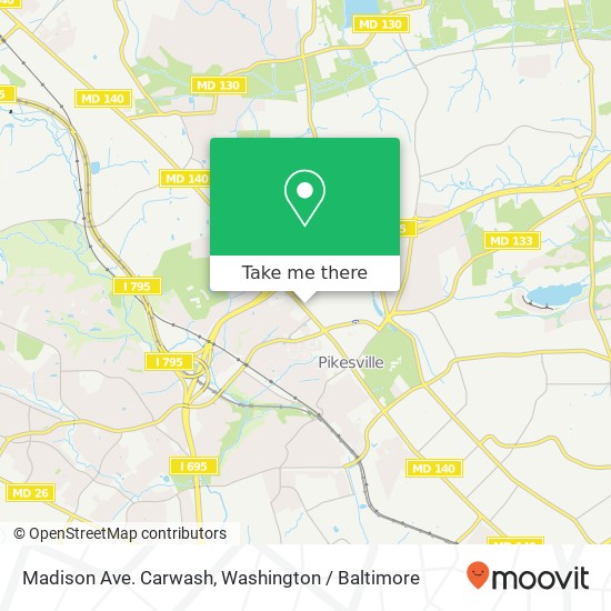 Mapa de Madison Ave. Carwash