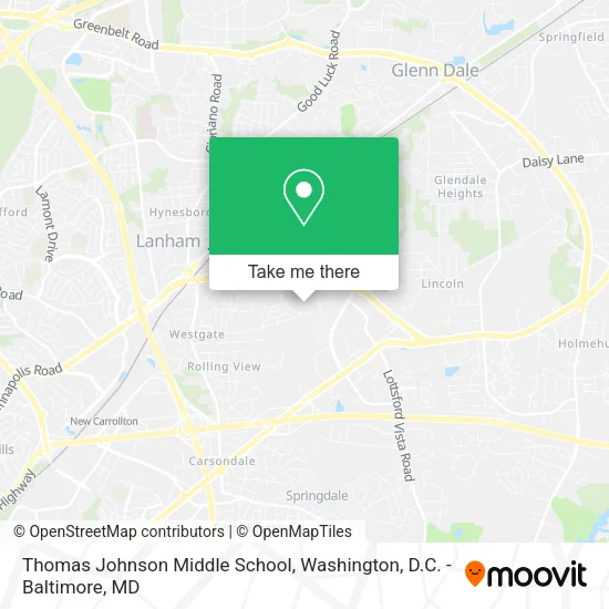 Mapa de Thomas Johnson Middle School