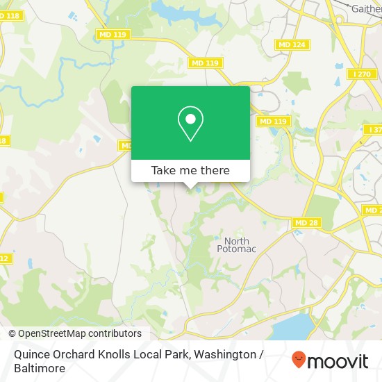 Mapa de Quince Orchard Knolls Local Park