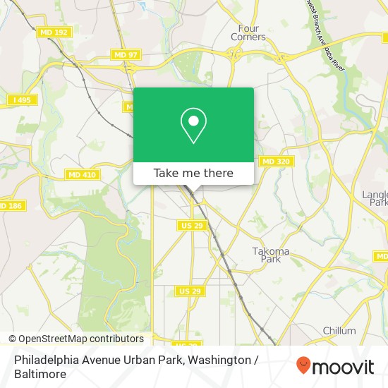 Mapa de Philadelphia Avenue Urban Park