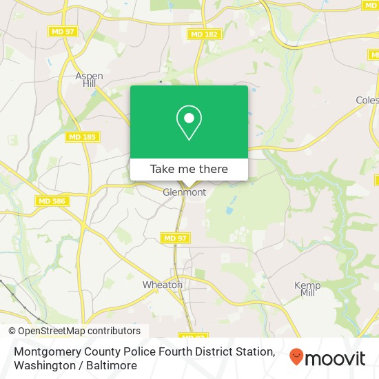 Mapa de Montgomery County Police Fourth District Station