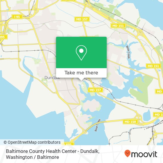 Mapa de Baltimore County Health Center - Dundalk