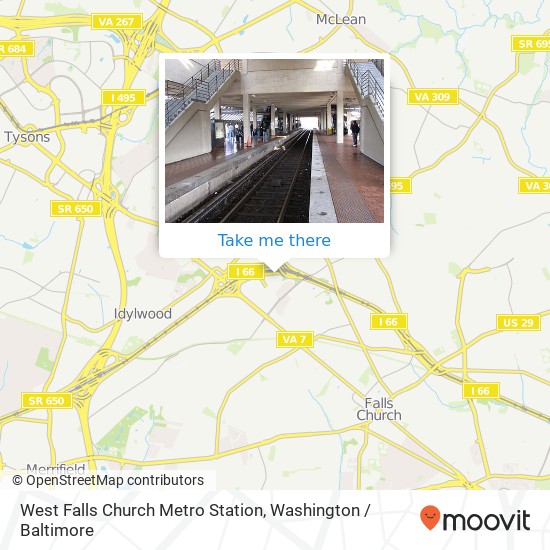 West Falls Church Metro Station map