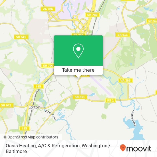 Mapa de Oasis Heating, A / C & Refrigeration