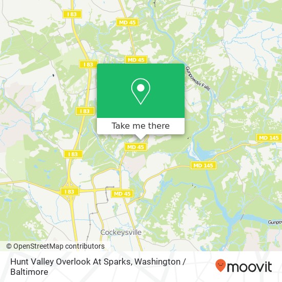 Hunt Valley Overlook At Sparks map