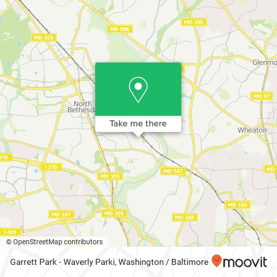 Garrett Park - Waverly Parki map
