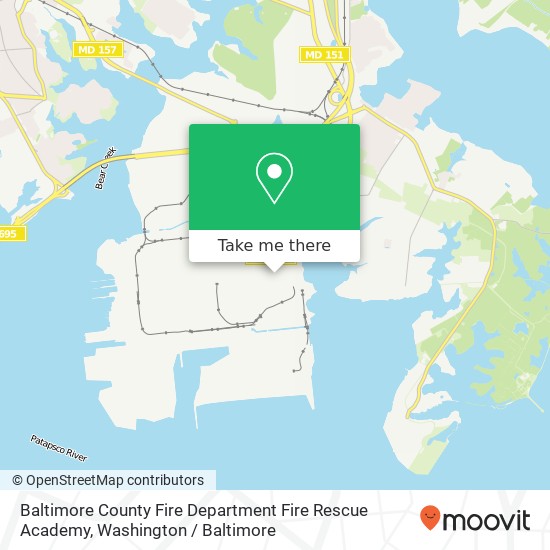 Baltimore County Fire Department Fire Rescue Academy map