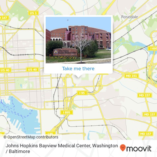 Mapa de Johns Hopkins Bayview Medical Center