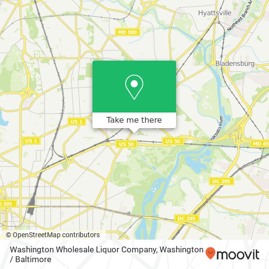 Washington Wholesale Liquor Company map