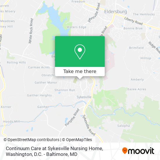 Mapa de Continuum Care at Sykesville Nursing Home