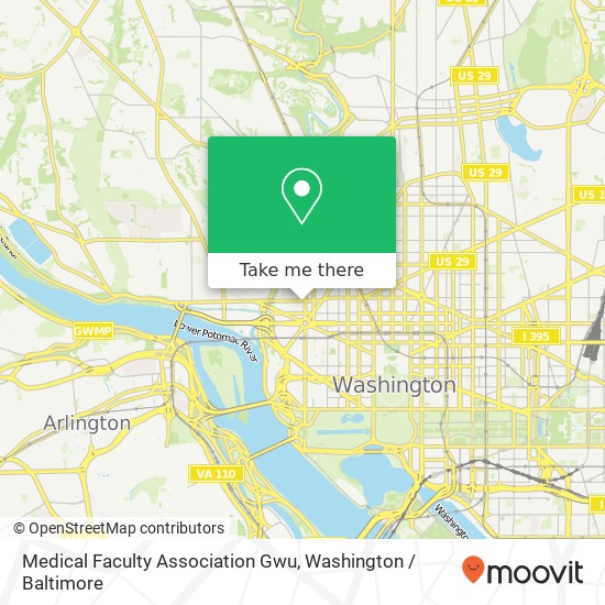 Medical Faculty Association Gwu map