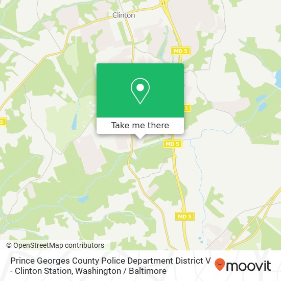 Mapa de Prince Georges County Police Department District V - Clinton Station