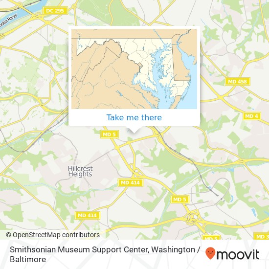 Mapa de Smithsonian Museum Support Center