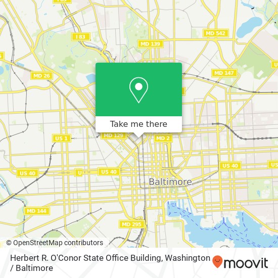 Herbert R. O'Conor State Office Building map