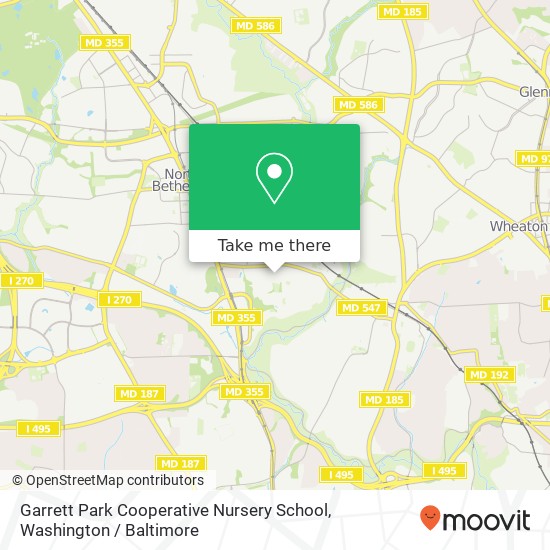 Mapa de Garrett Park Cooperative Nursery School