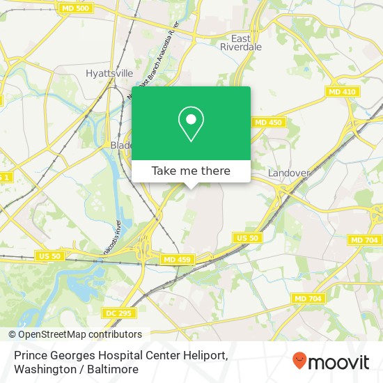 Mapa de Prince Georges Hospital Center Heliport