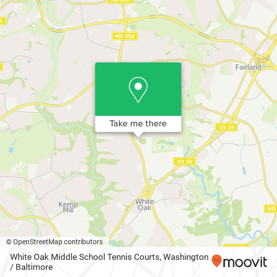 Mapa de White Oak Middle School Tennis Courts