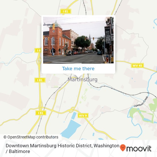 Downtown Martinsburg Historic District map